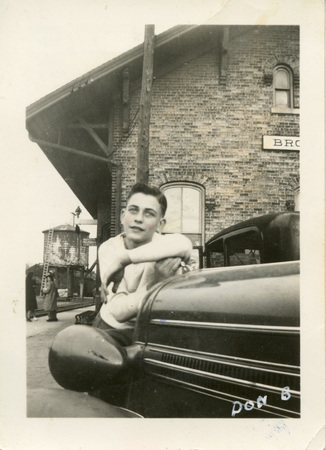 Young man with car
