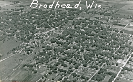 Aerial view of Brodhead looking northeast